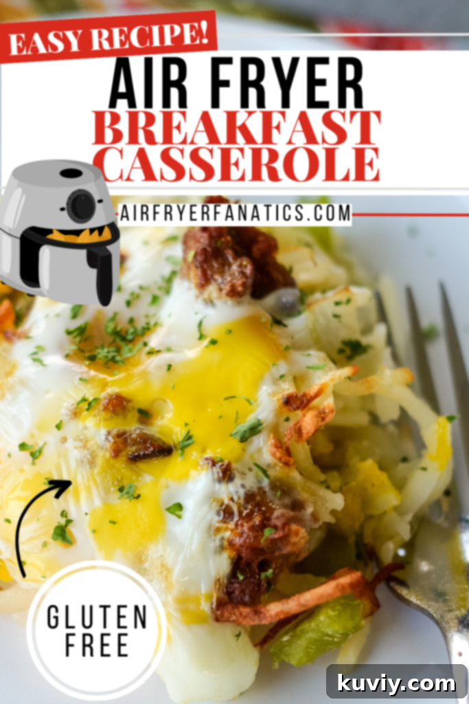 Air Fryer Breakfast Casserole with fresh ingredients