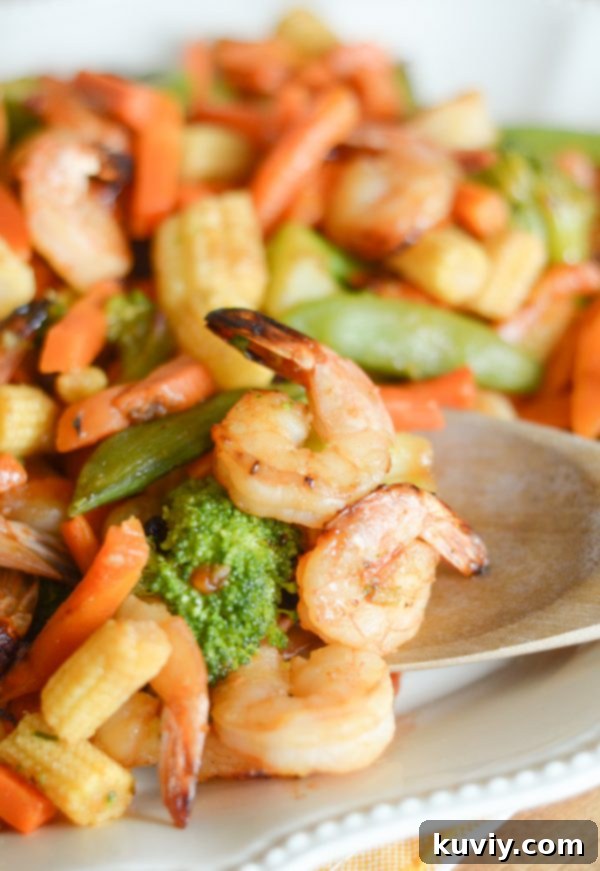 Air fryer honey garlic shrimp and vegetables, a healthy and quick meal solution