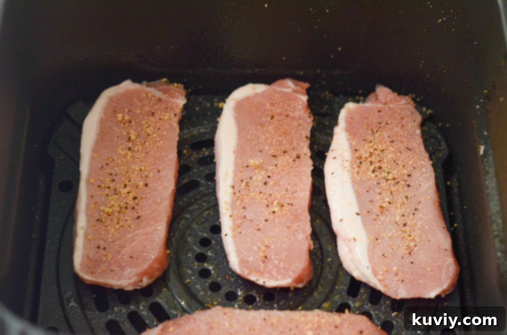 air fryer pork chop in air fryer