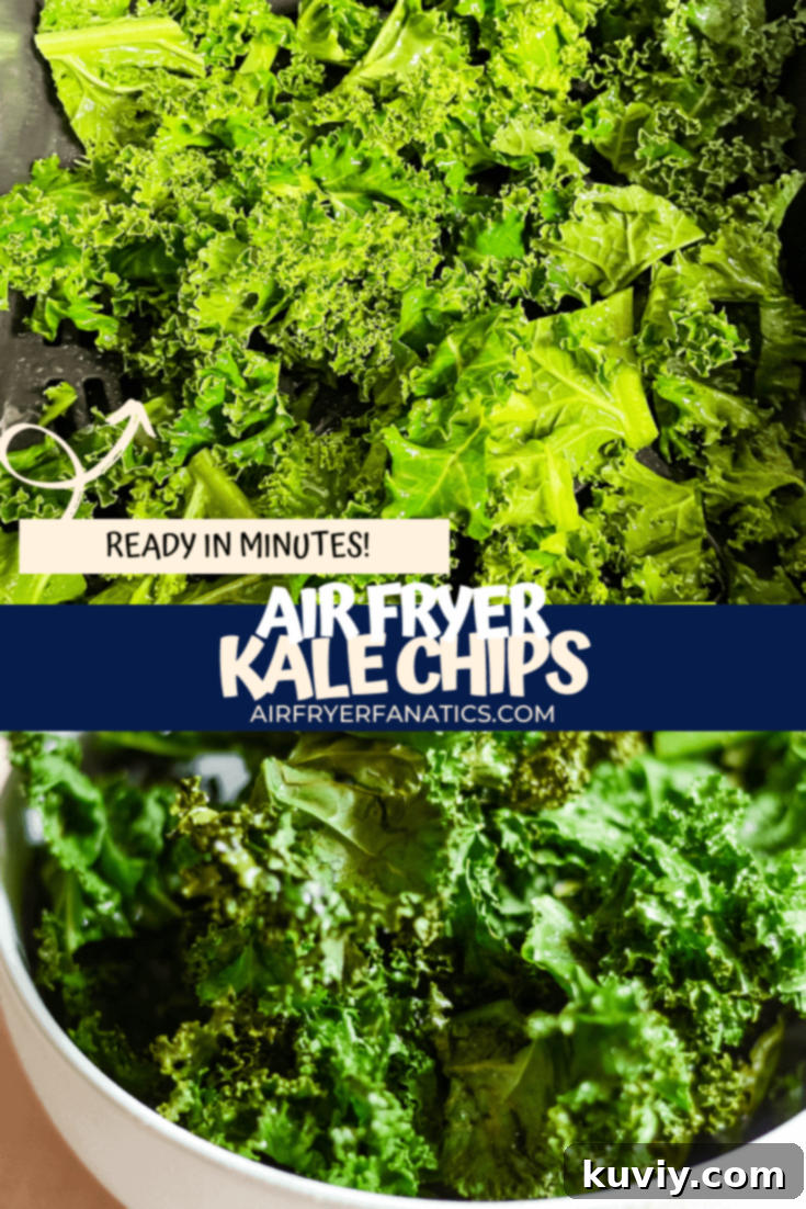 A bowl full of freshly made, crispy air fryer kale chips