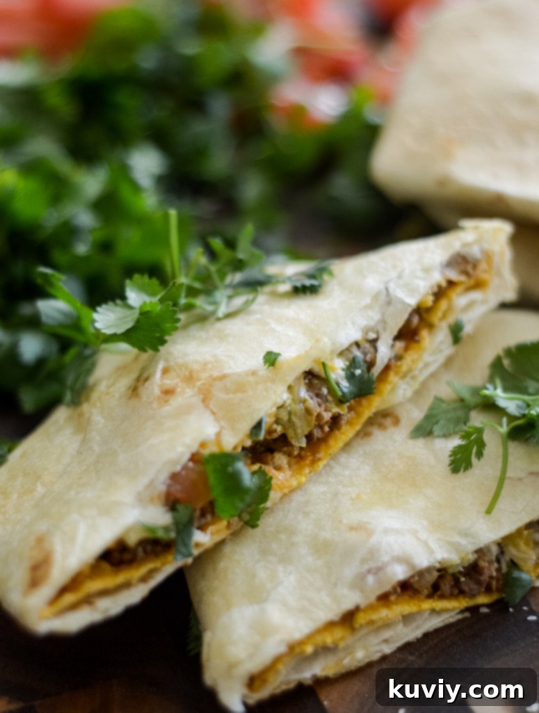 Freshly cooked Air Fryer Crunchwrap, golden brown and ready to eat