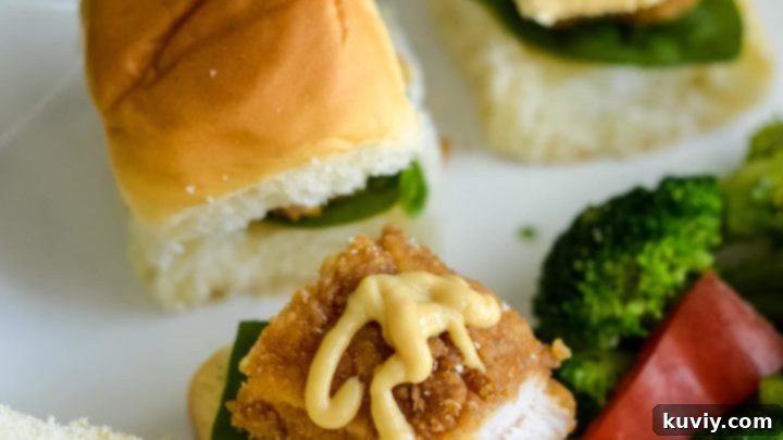 Crispy chicken sliders made with air-fried chicken