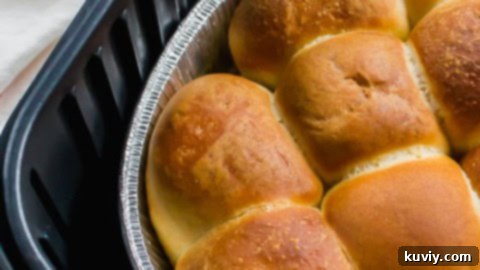 Warm and fluffy frozen rolls cooked in the air fryer