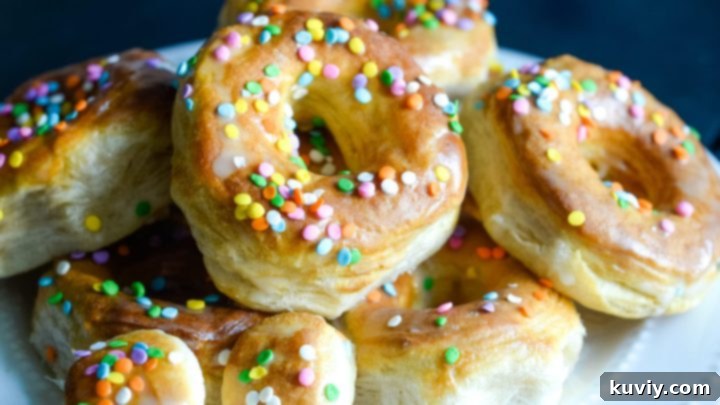 Homemade Air Fryer Donuts made from biscuits