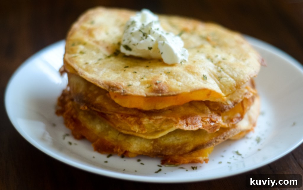 Air fryer quesadilla being sprayed with cooking oil