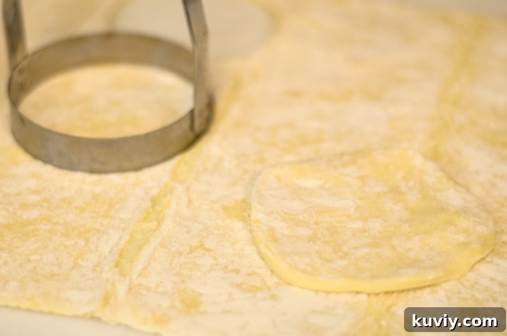 Puff pastry sheets for making empanadas