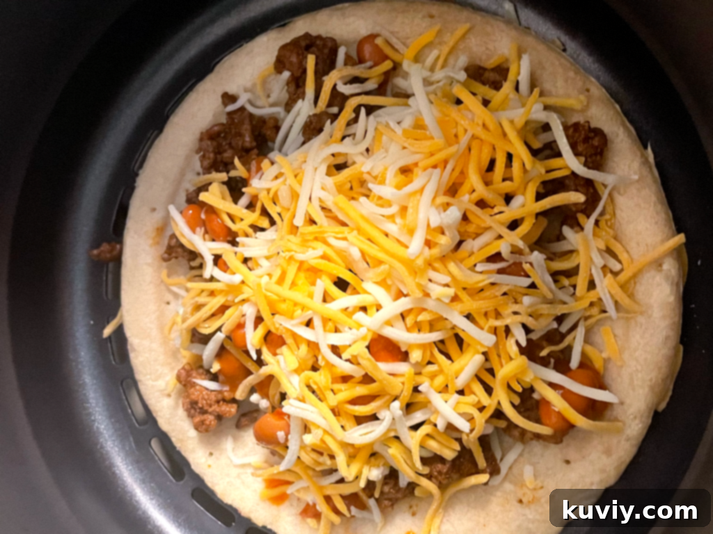 air fryer taco pizza