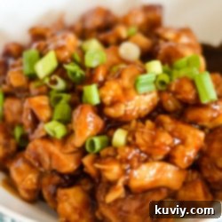 Crispy Air Fryer Orange Chicken ready to serve