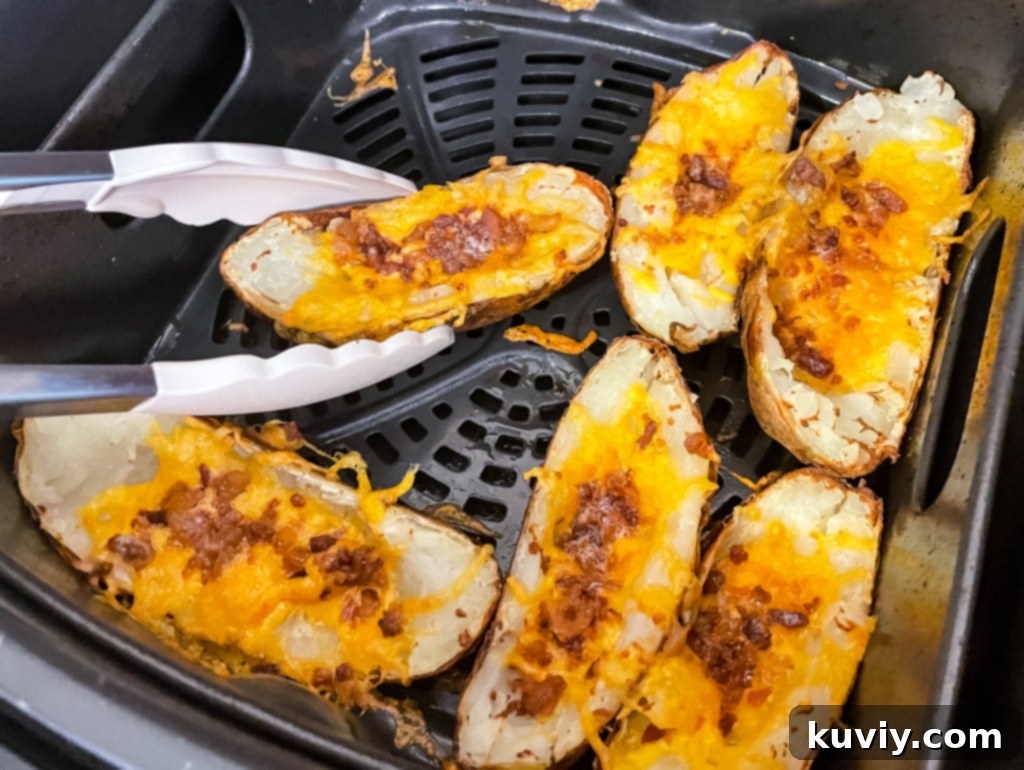 air fryer potato skins with toppings