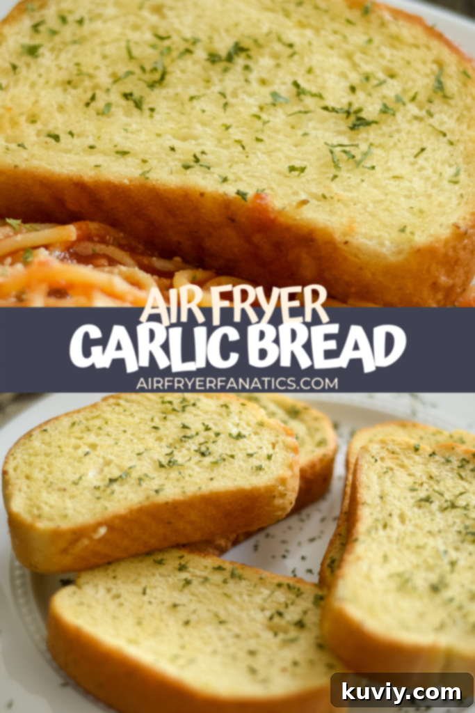 Stacked crispy Air Fryer Texas Toast slices on a plate, ready to be enjoyed.