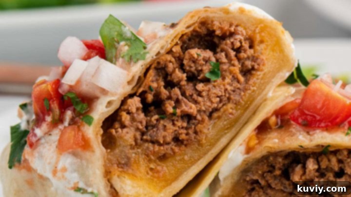 Air Fryer Beef & Bean Chimichangas