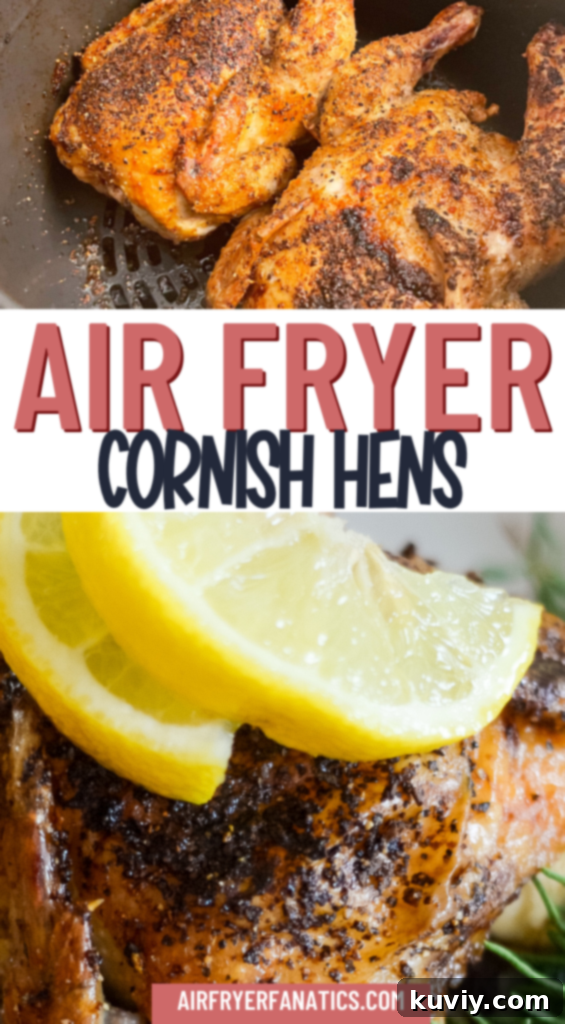 air fryer cornish hens with sides, ready to serve