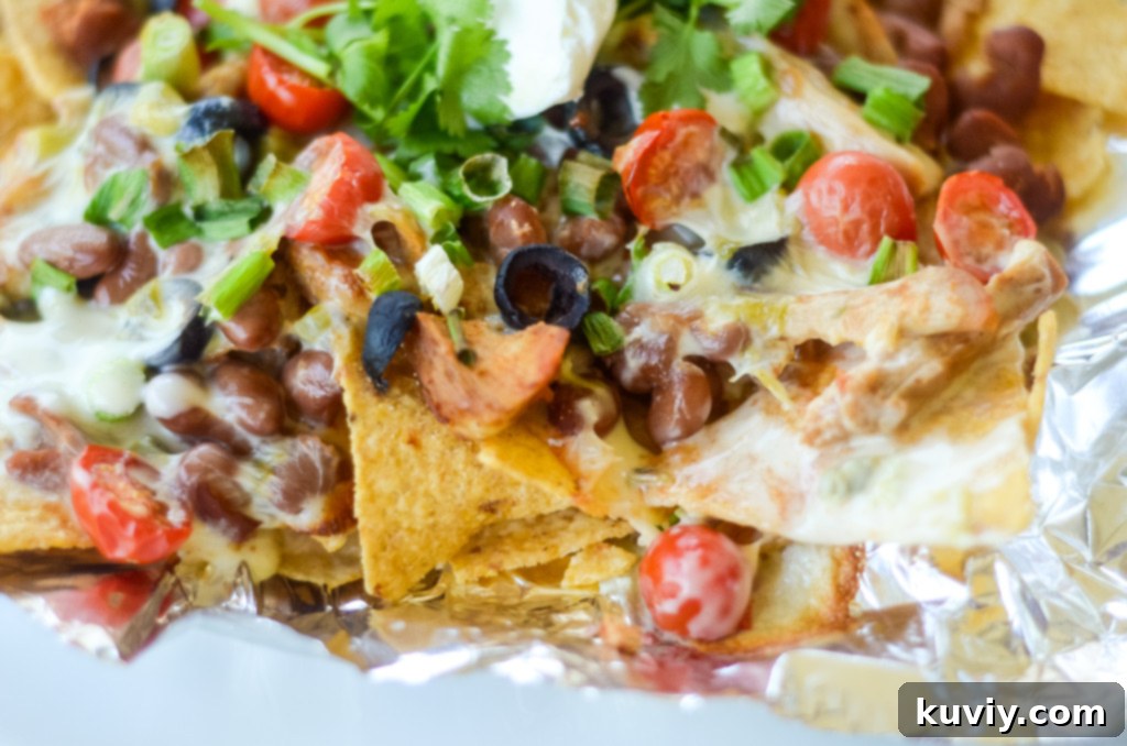 Crispy Air Fryer Nachos 6 Close-up of golden, crispy air fryer nachos