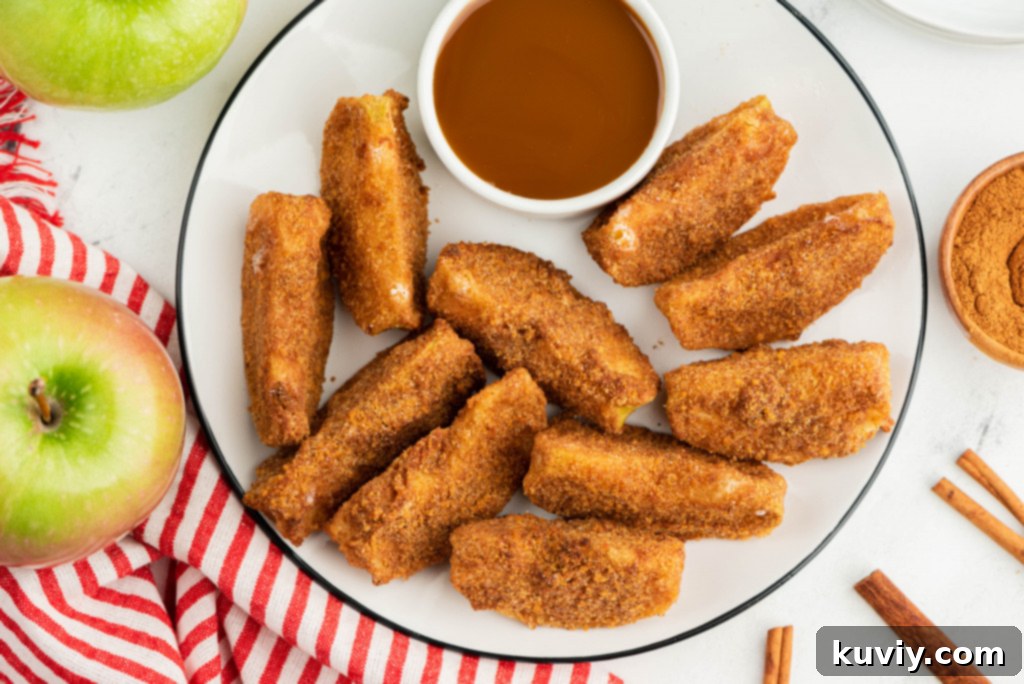 close-up of gluten-free air fryer apple fries