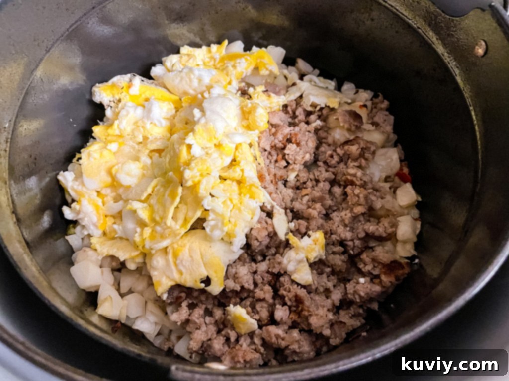 Preparing ingredients for Air Fryer Breakfast Hash