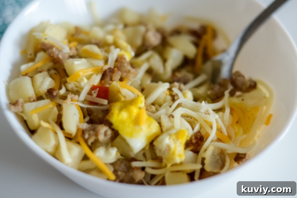 Gluten-free Air Fryer Breakfast Hash with toppings