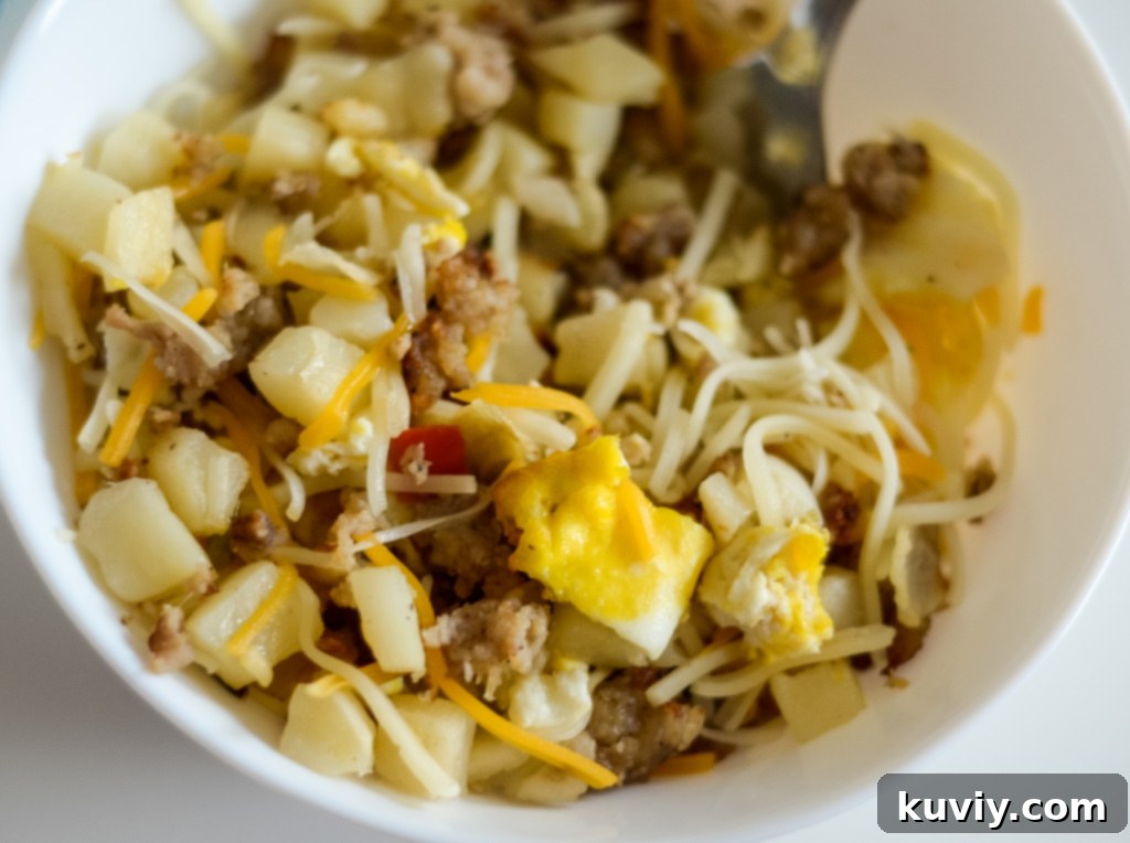 Air Fryer Breakfast Hash ready to serve