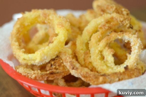 Air fryer onion rings, golden and crunchy