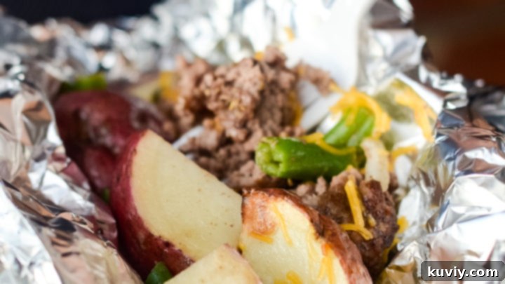 Air Fryer Hobo Dinner Foil Packets (Beef and Potatoes)