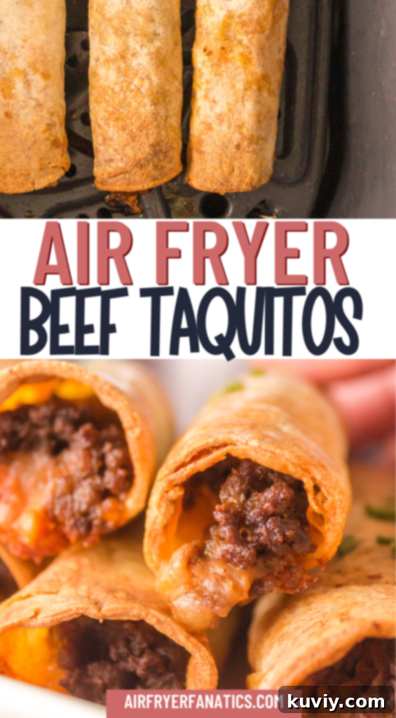 Crispy Air Fryer Beef and Bean Taquitos 9 air fryer taquitos