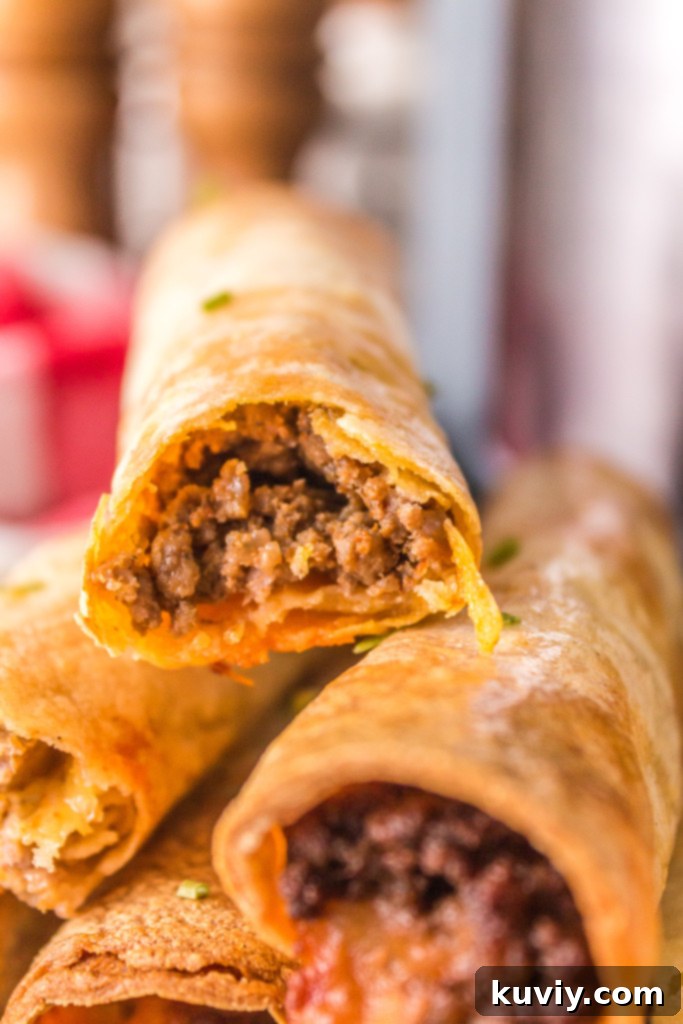 Crispy Air Fryer Beef and Bean Taquitos 7 air fryer taquitos