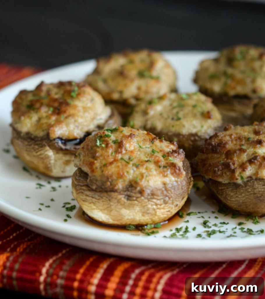 Crispy Air Fryer Stuffed Mushrooms 8 air fryer stuffed mushrooms