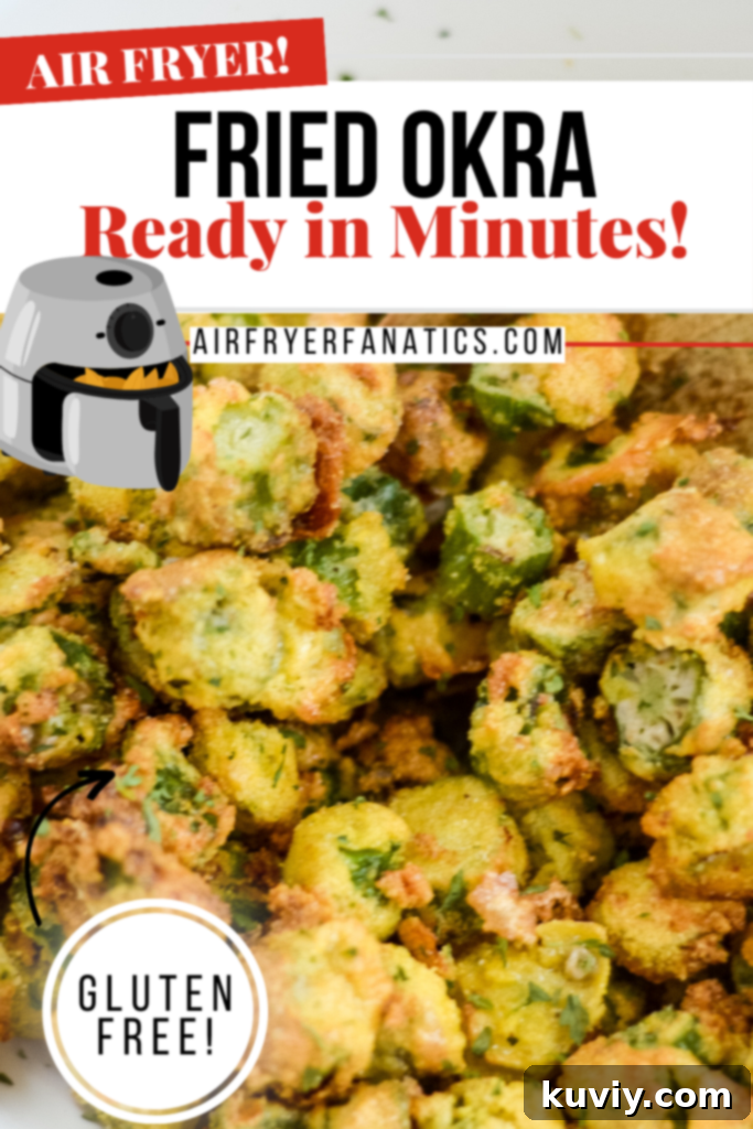 Air fryer okra in a bowl ready to be served