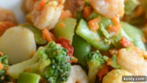Air Fryer Shrimp and Vegetables, gluten-free meal