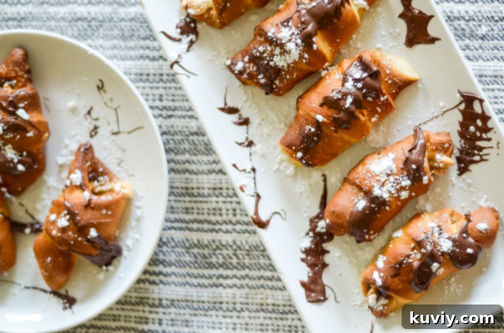 Preparing Air Fryer S'mores Crescent Rolls with ingredients laid out.