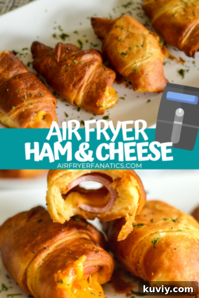 air fryer ham and cheese crescent rolls