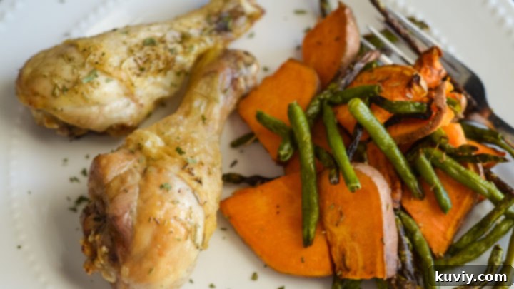 Air Fryer Chicken Drumsticks with Roasted Vegetables
