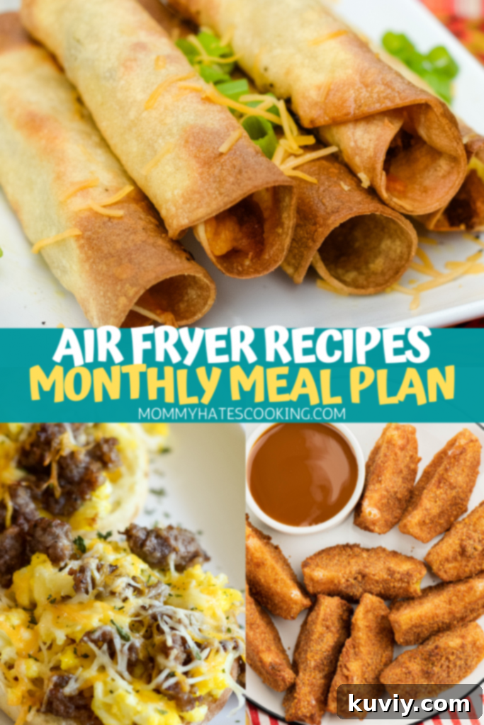 Air fryer meal planning calendar