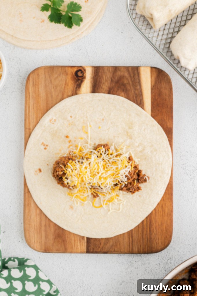 Golden brown air fryer beef chimichangas served with fresh toppings