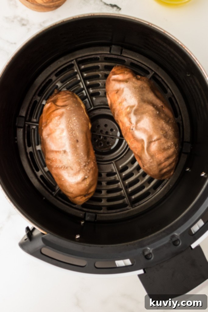air fryer twice baked sweet potatoes