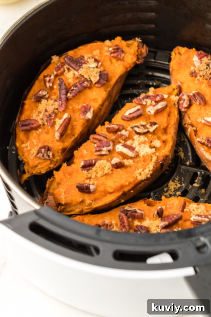air fryer twice baked sweet potatoes