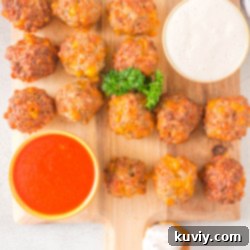 Air Fryer Sausage Balls in a bowl