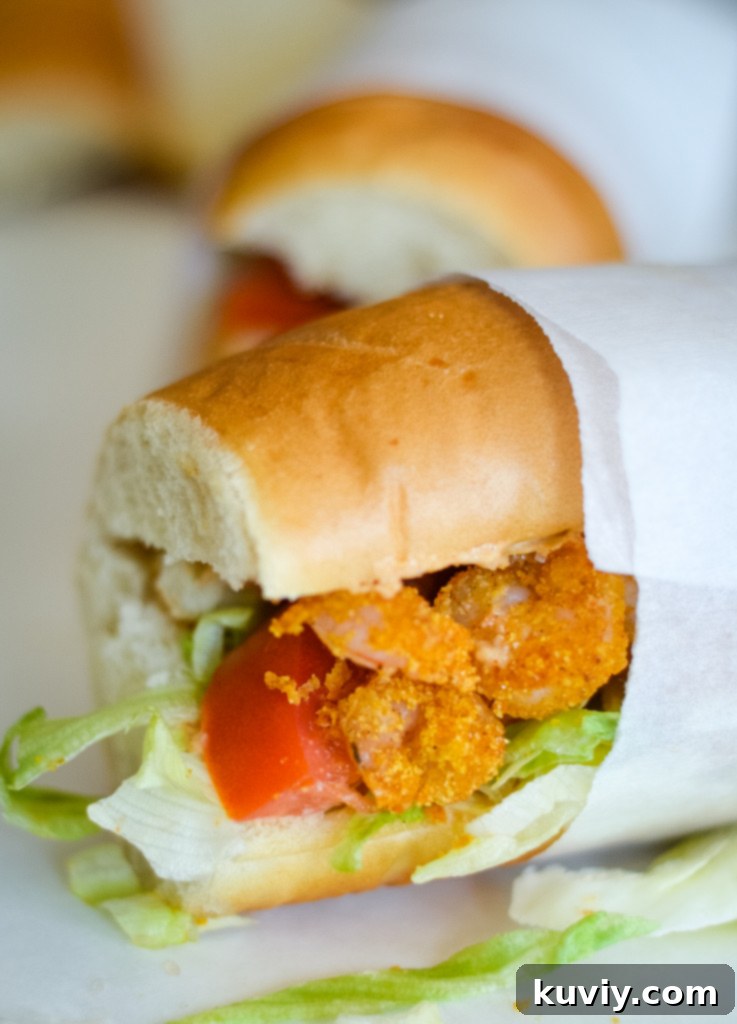 Crispy Air Fryer Shrimp Po'Boy 2 air fryer shrimp po boy