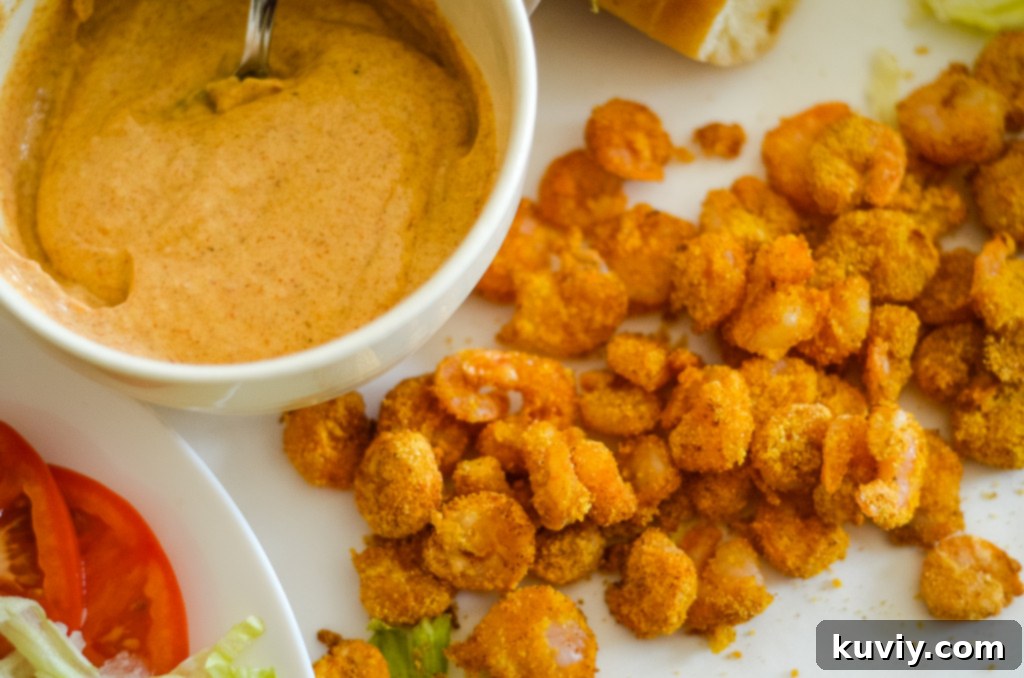 Crispy Air Fryer Shrimp Po'Boy 3 air fryer shrimp po boy