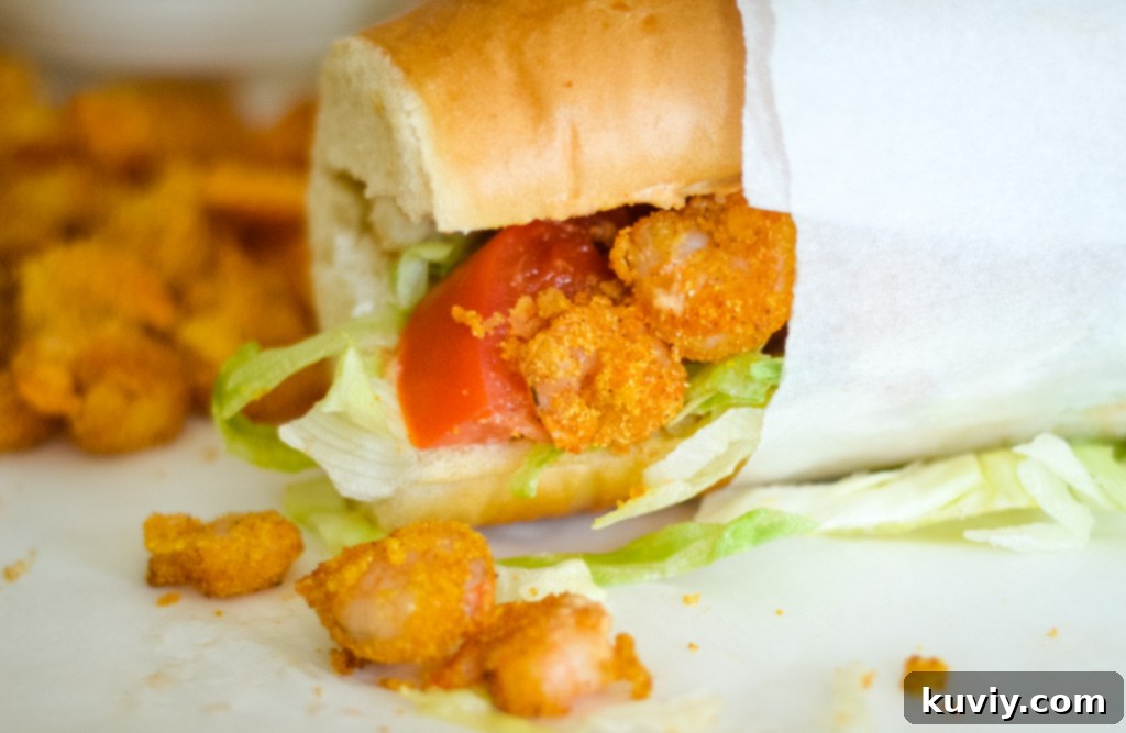 Crispy Air Fryer Shrimp Po'Boy 6 air fryer shrimp po boy