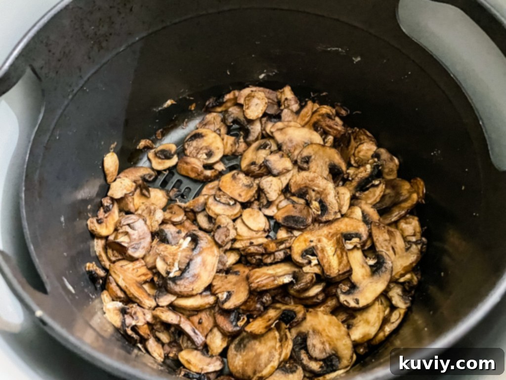 Air Fryer Mushroom Magic 4 air fryer mushrooms