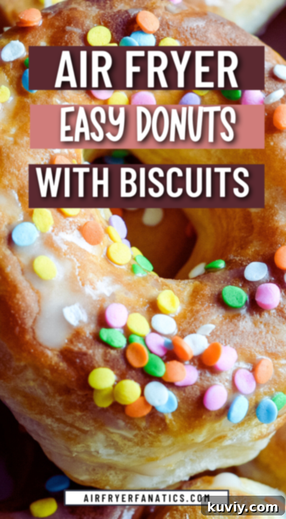 Air fryer donuts made from canned biscuits, stacked and ready to eat