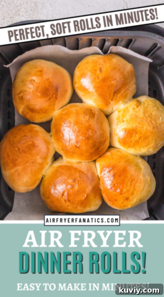 Delicious and easy air fryer dinner rolls from scratch