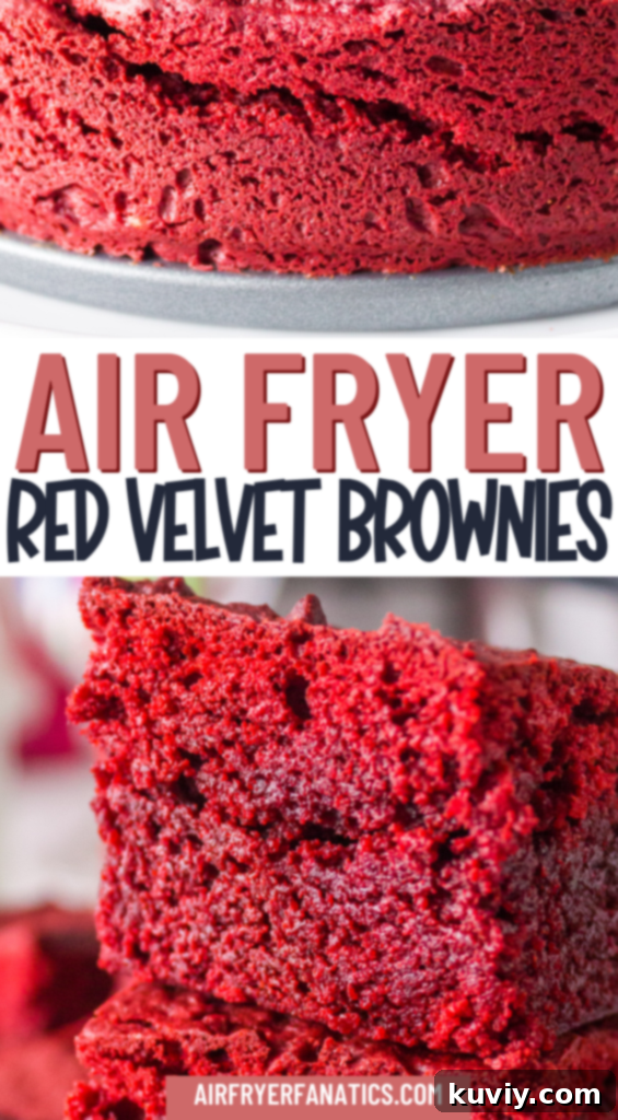 Delicious Air Fryer Red Velvet Brownies ready to serve