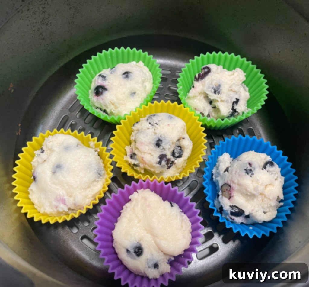 air fryer blueberry muffins