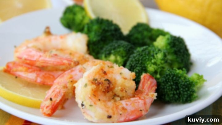 Light and healthy Air Fryer Parmesan Shrimp for dinner.