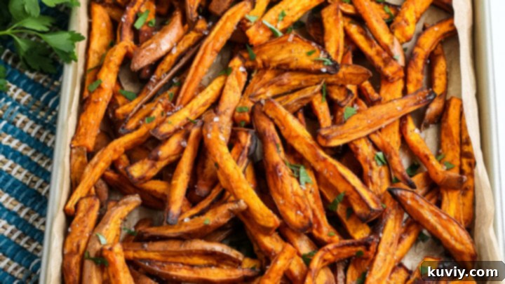 Crispy Air Fryer Sweet Potato Fries, ready in 15 minutes.