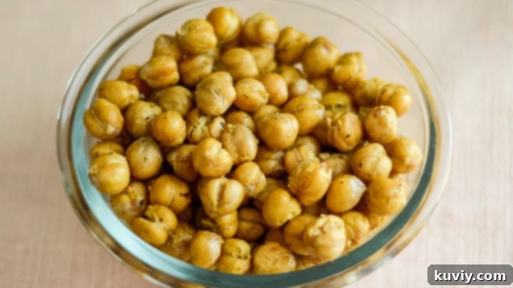 Easy plant-based Air Fryer Chickpeas snack.