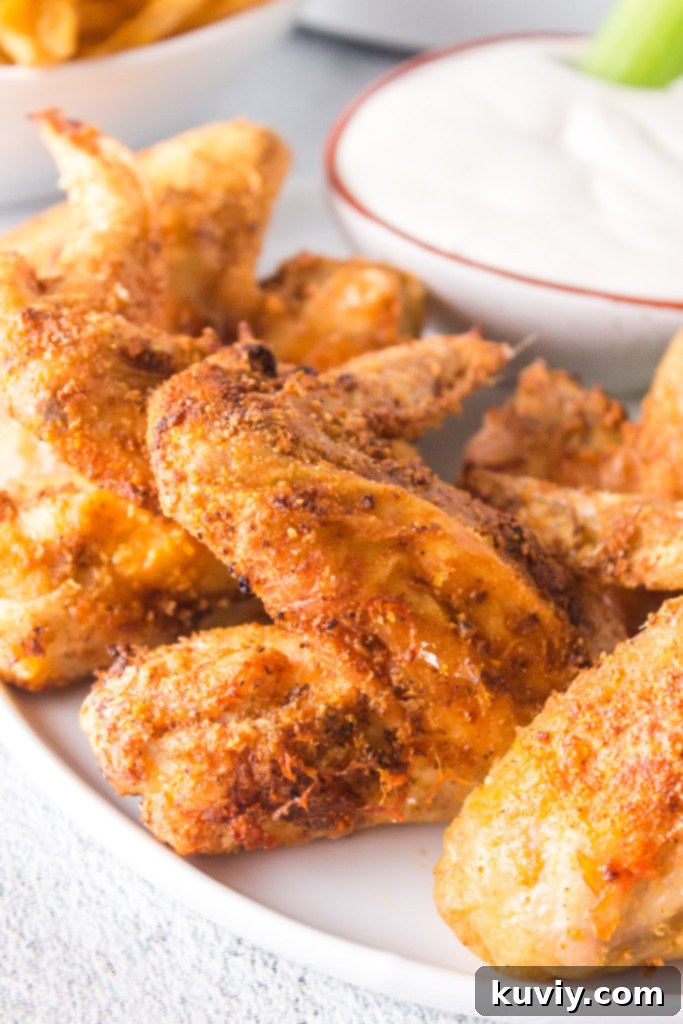 Air Fryer Crispy Garlic Parmesan Chicken Wings