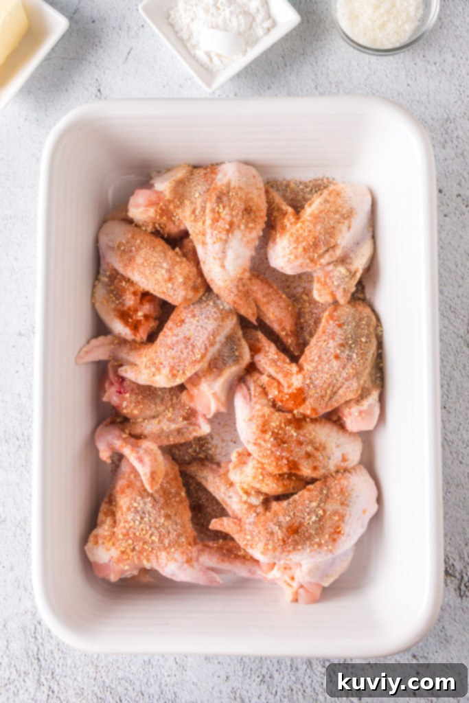 Air Fryer Crispy Chicken Wings arranged in a single layer