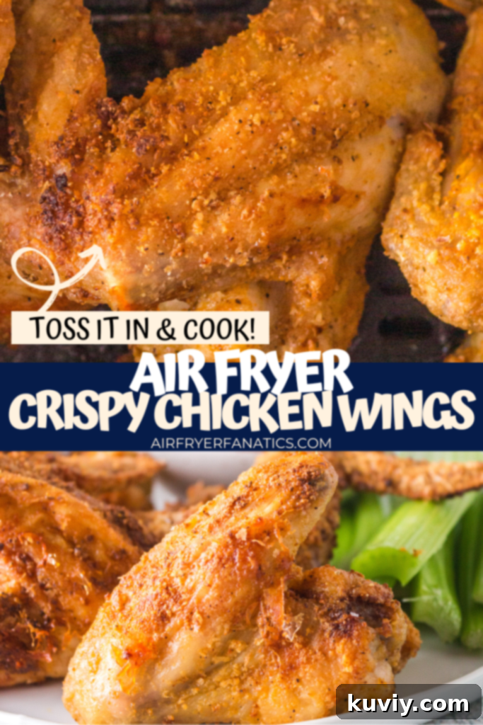 Platter of golden Air Fryer Crispy Chicken Wings with dipping sauces